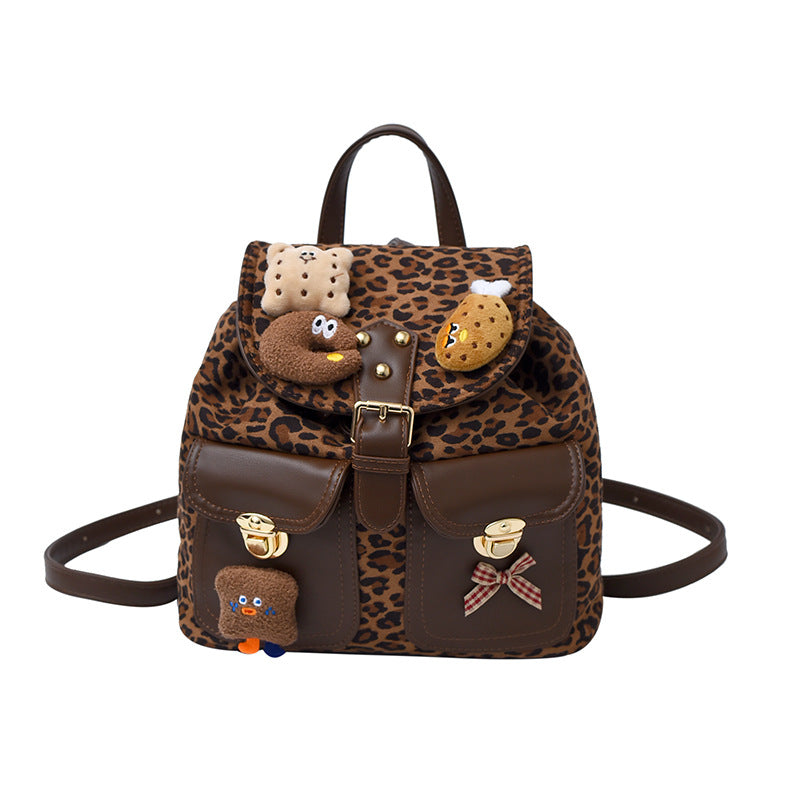 Backpack for Boys and Girls, Cute Plush Toy Pendant, Children's School Bag