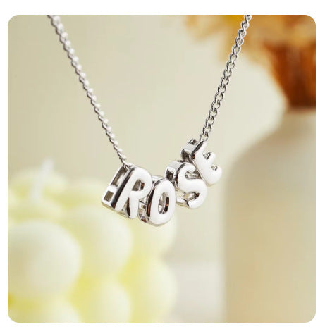 Bubble Letter Alphabet Pendant Necklace