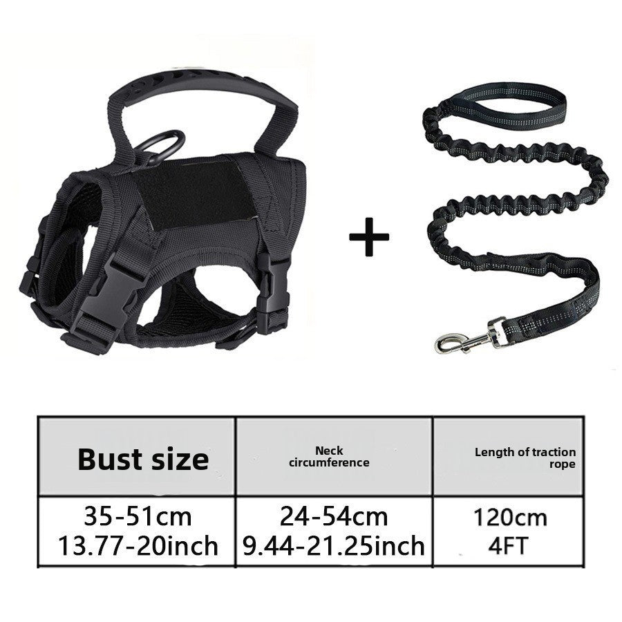 Adjustable Tactical Pet Harness with Leash