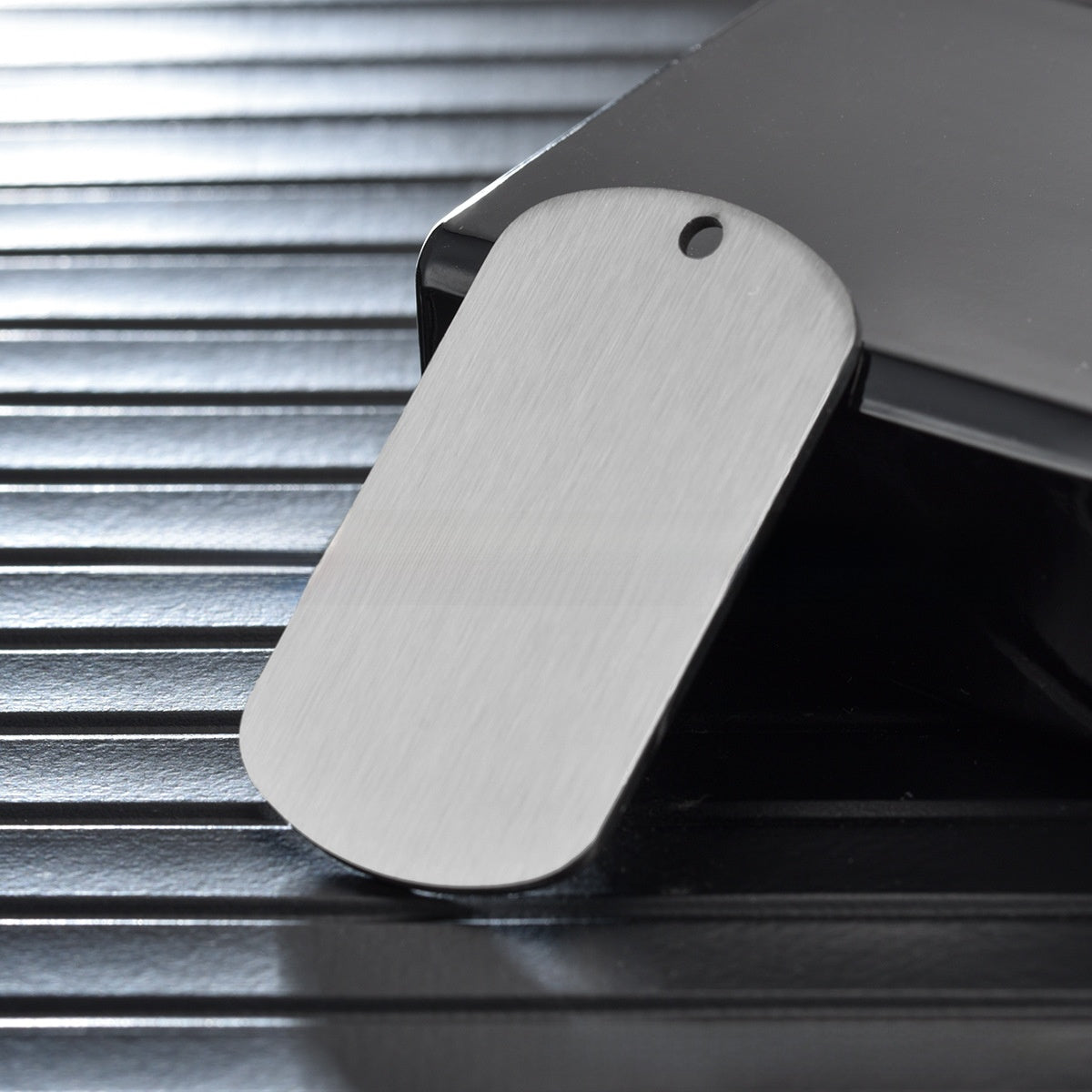 Brushed Stainless Steel Pet Tag with Multiple Designs