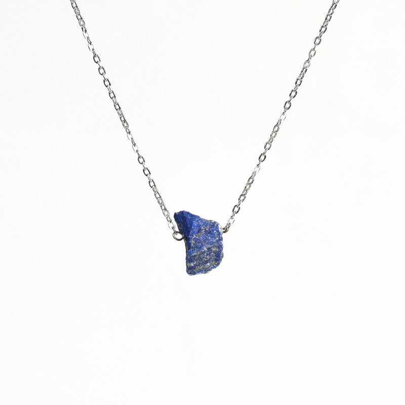 Raw Crystal Stone Necklace with Gold Chain