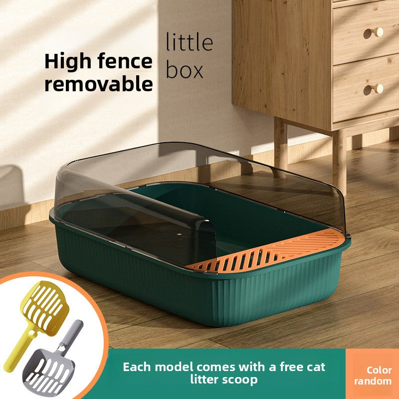 Semi-Enclosed Top Entry Cat Litter Box
