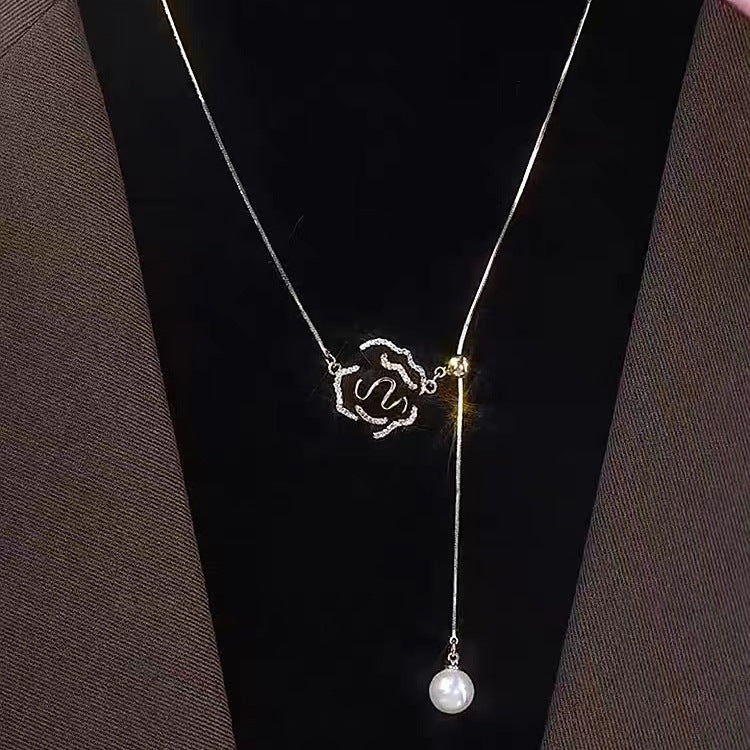 Minimalist Rose Flower Titanium Steel Necklace