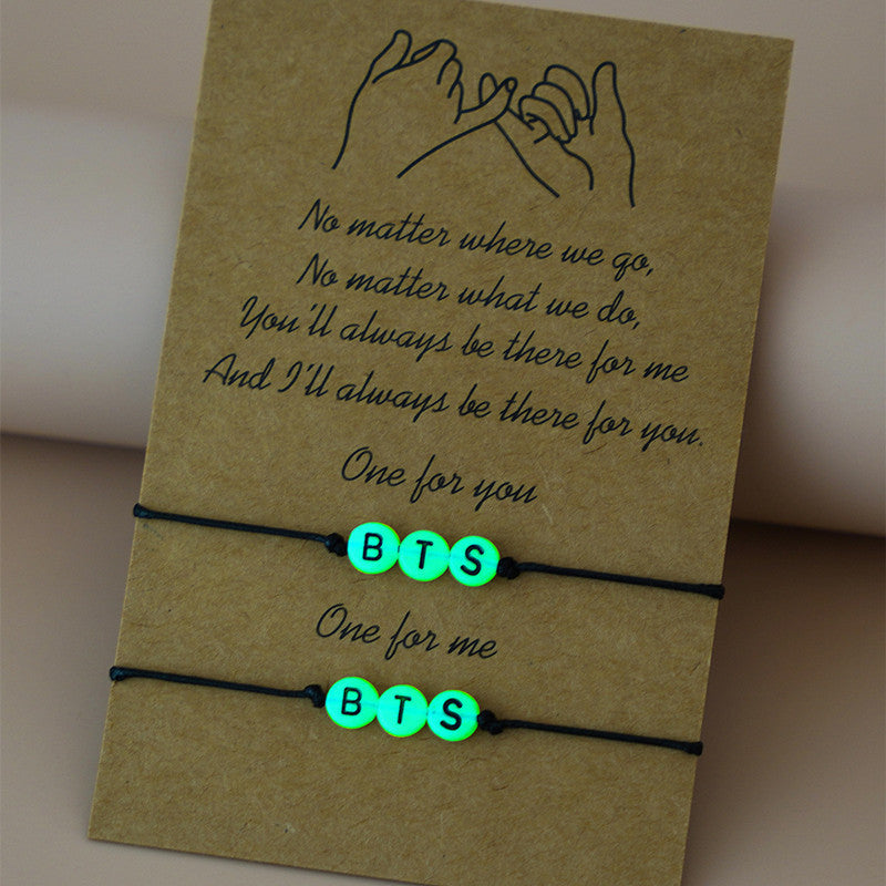 Adjustable Luminous Letter Bracelet Set