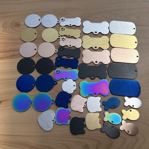 Brushed Stainless Steel Pet Tag with Multiple Designs
