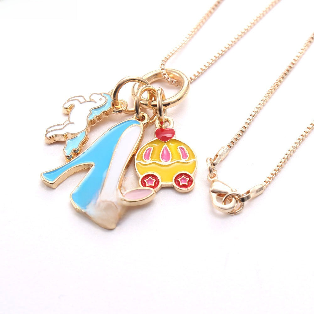 Childrens Princess Pendant Necklace with Chain