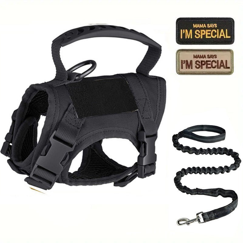 Adjustable Tactical Pet Harness with Leash