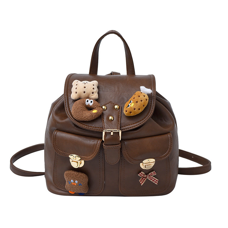 Backpack for Boys and Girls, Cute Plush Toy Pendant, Children's School Bag