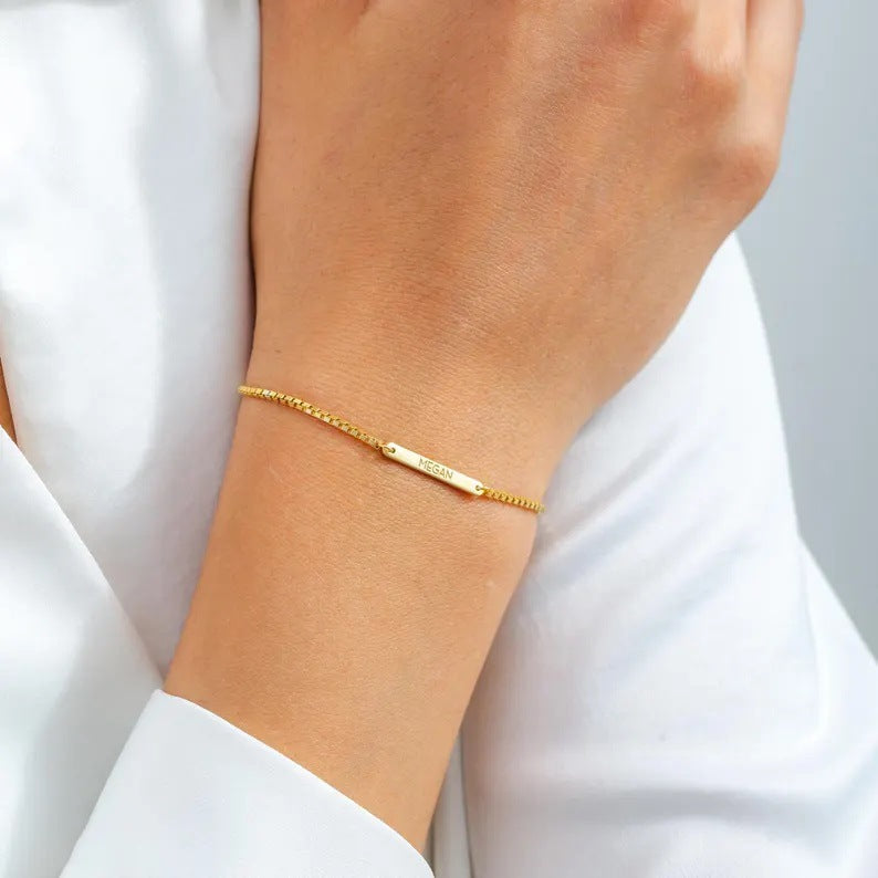 Personalized Name Engraved Stainless Steel Bracelet