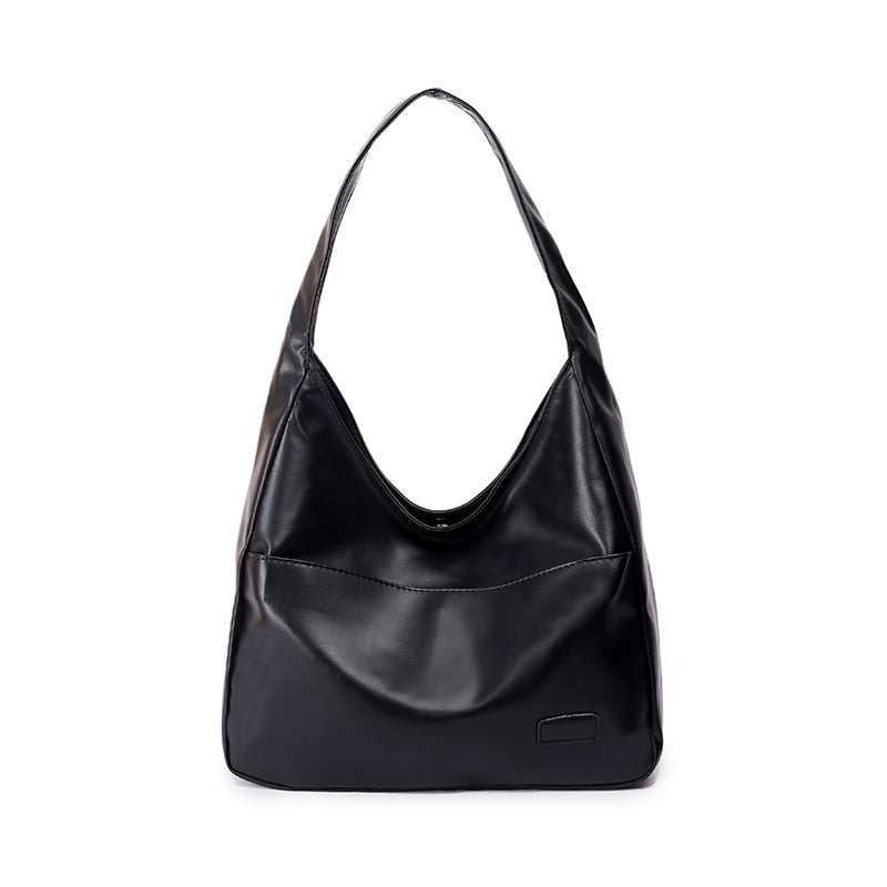 Soft Leather Bucket Tote Bag