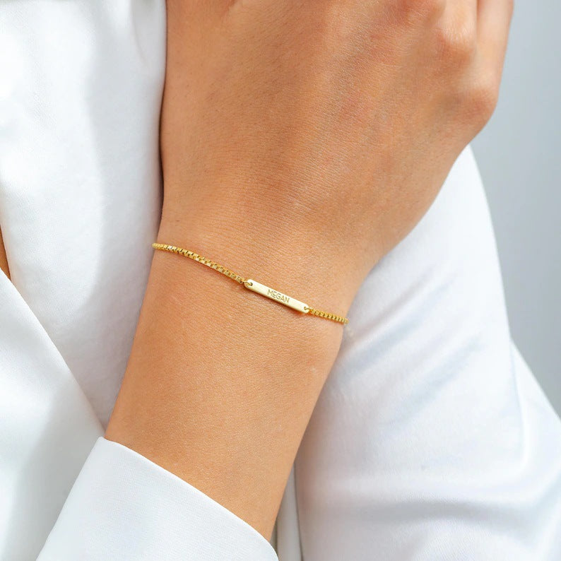 Personalized Name Engraved Stainless Steel Bracelet