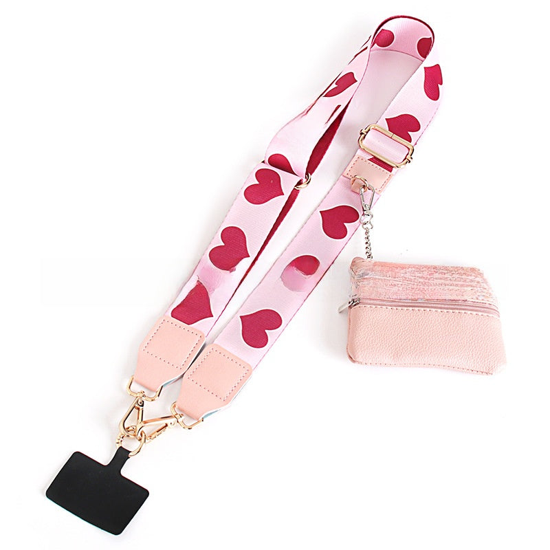 Mobile phone wide shoulder strap crossbody shoulder strap