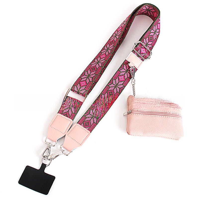Mobile phone wide shoulder strap crossbody shoulder strap