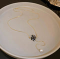 Minimalist Rose Flower Titanium Steel Necklace