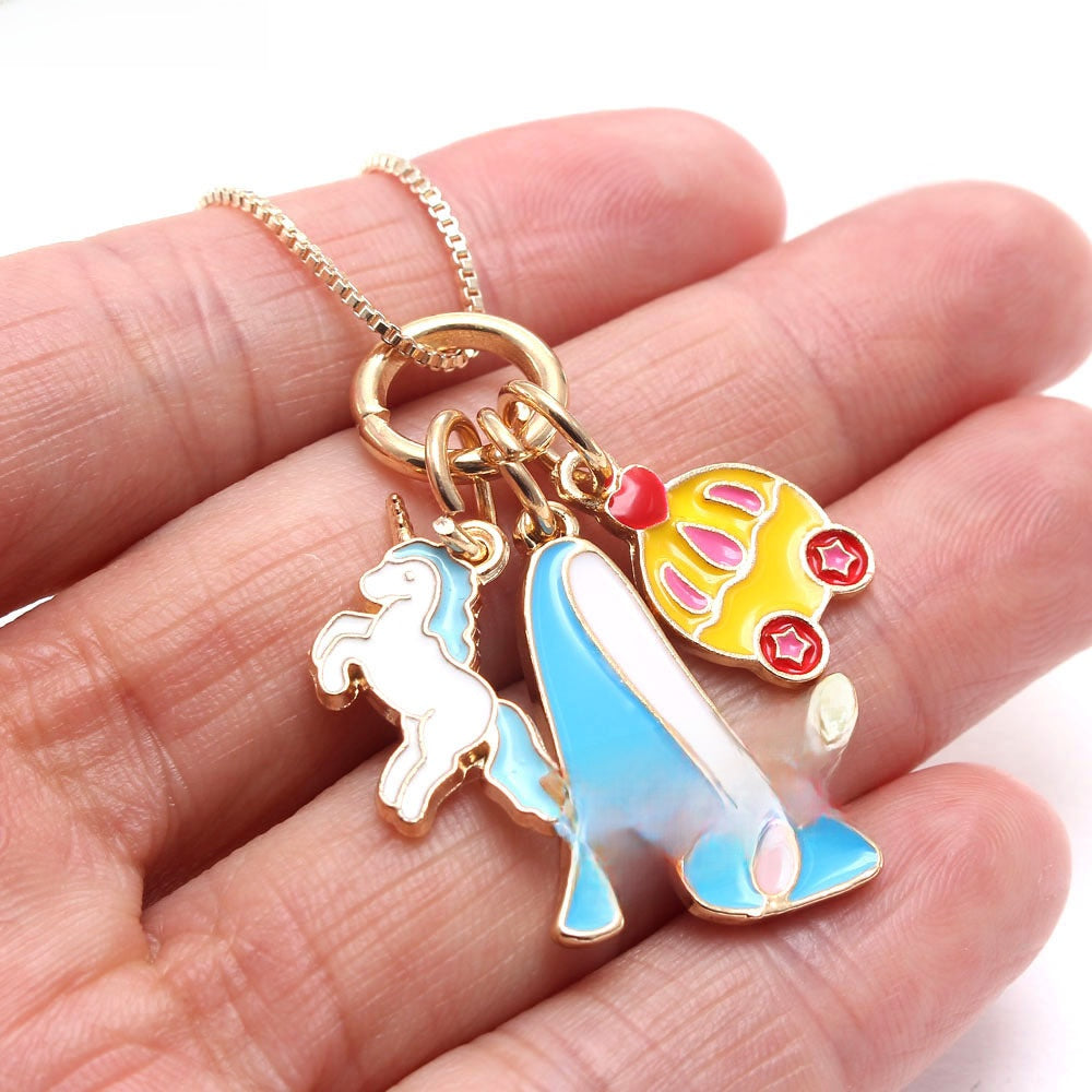 Childrens Princess Pendant Necklace with Chain