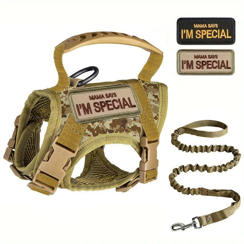 Adjustable Tactical Pet Harness with Leash