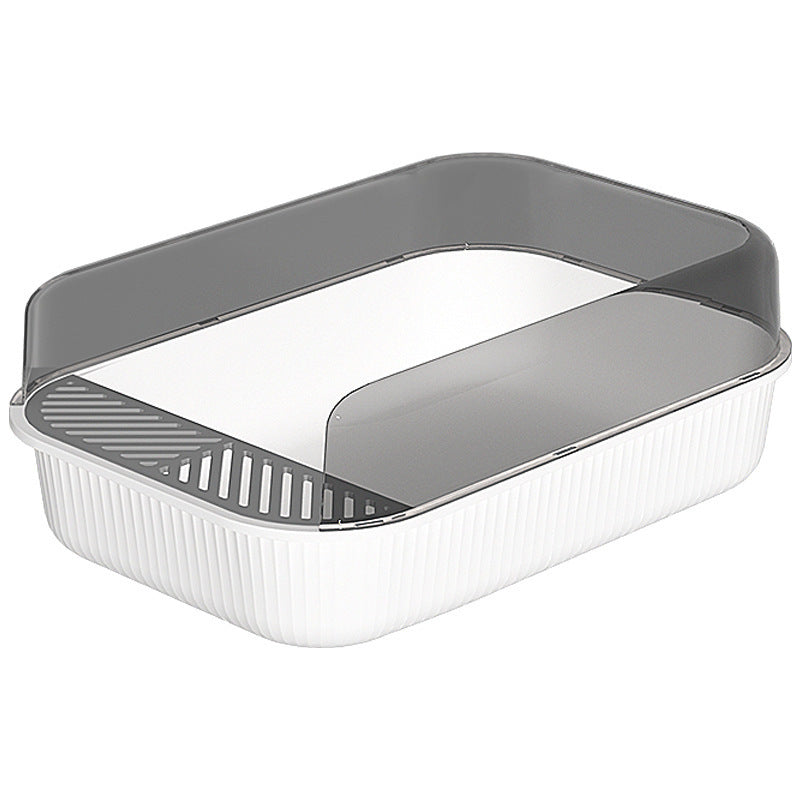 Semi-Enclosed Top Entry Cat Litter Box
