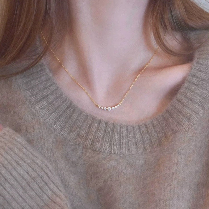 S925 Silver Smile Diamond Necklace