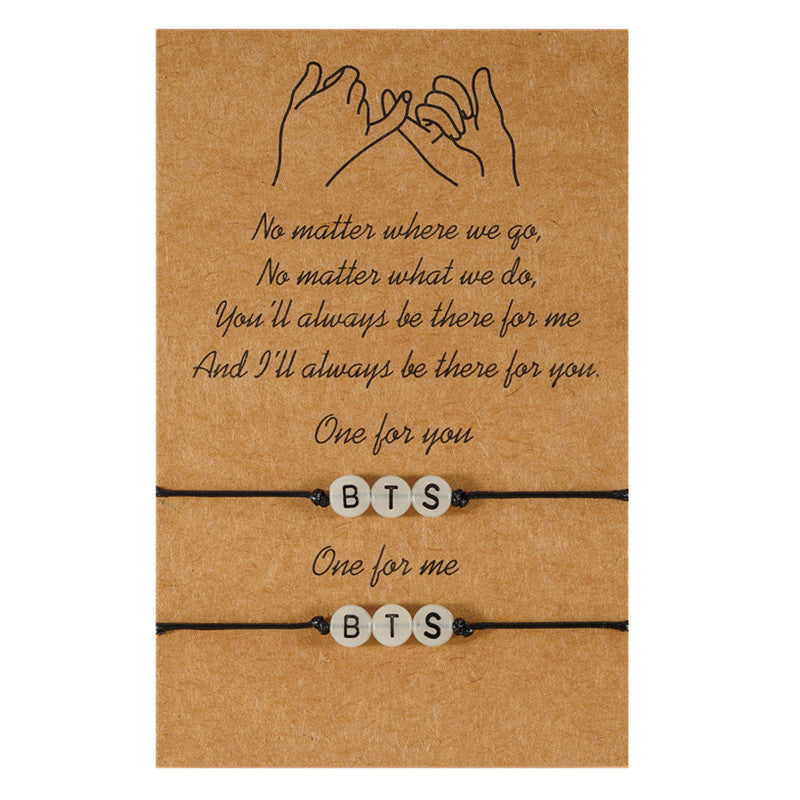 Adjustable Luminous Letter Bracelet Set