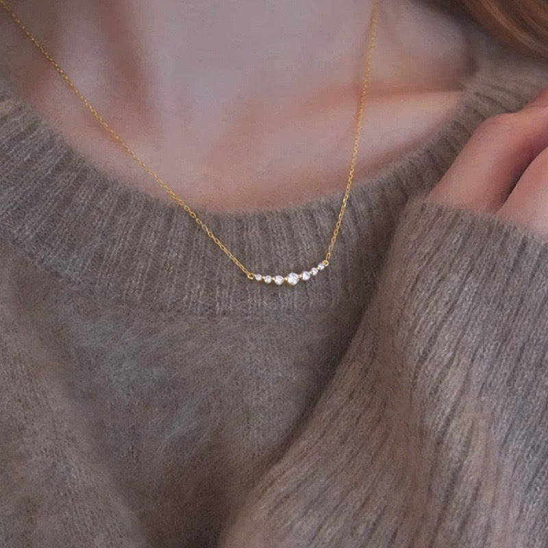 S925 Silver Smile Diamond Necklace