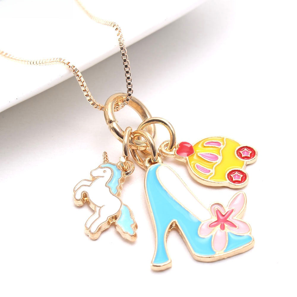 Childrens Princess Pendant Necklace with Chain