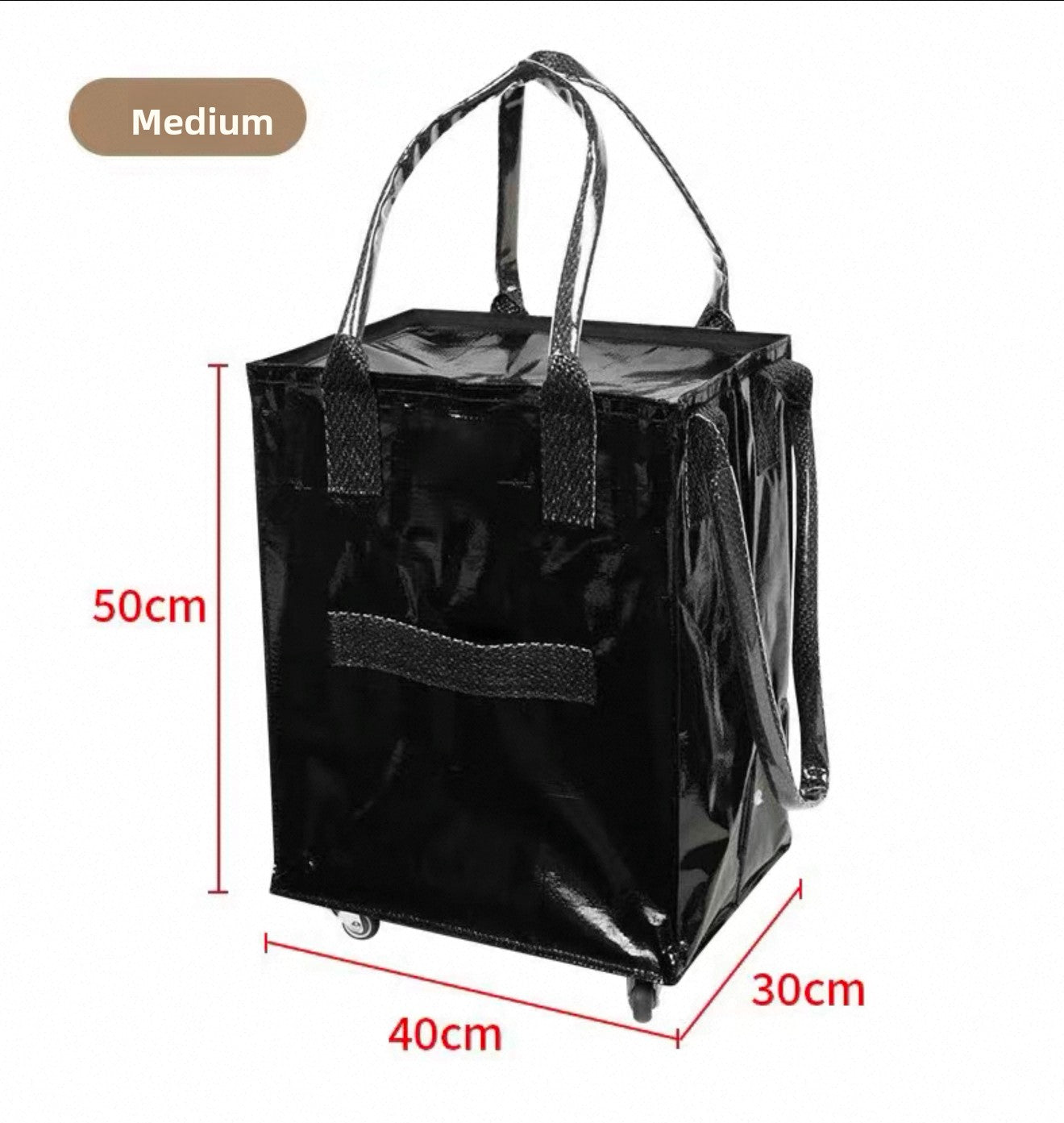 Foldable Wheeled Trolley Bag with Waterproof Pockets