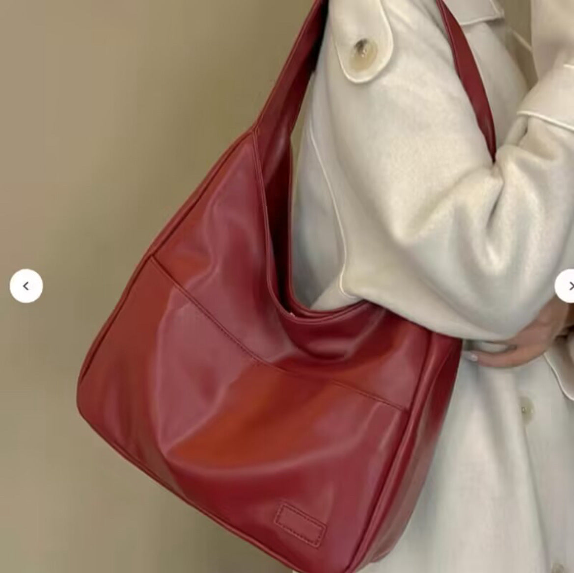 Soft Leather Bucket Tote Bag