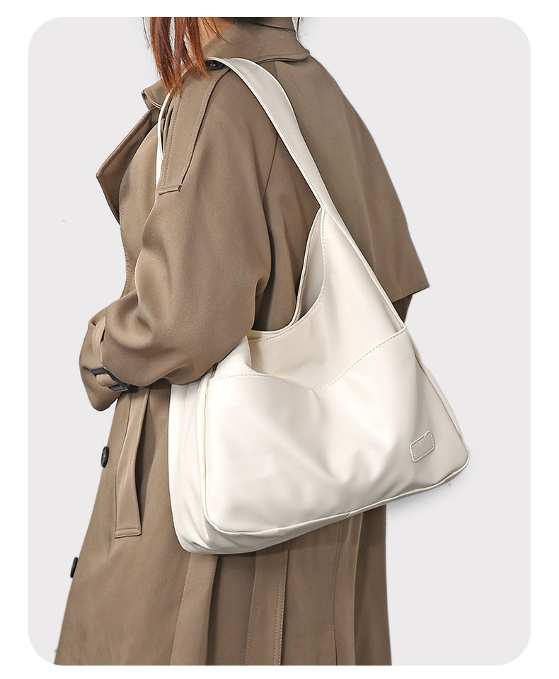 Soft Leather Bucket Tote Bag