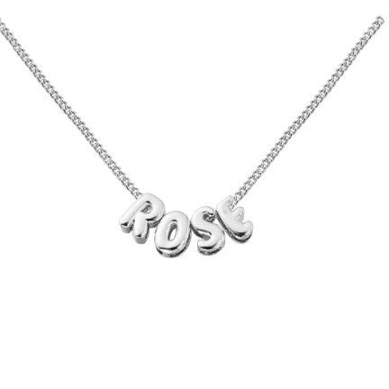 Bubble Letter Alphabet Pendant Necklace