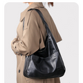 Soft Leather Bucket Tote Bag