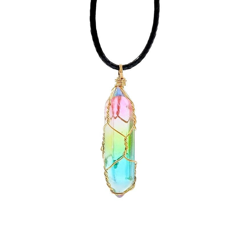 Geometric Crystal Pendant Necklace