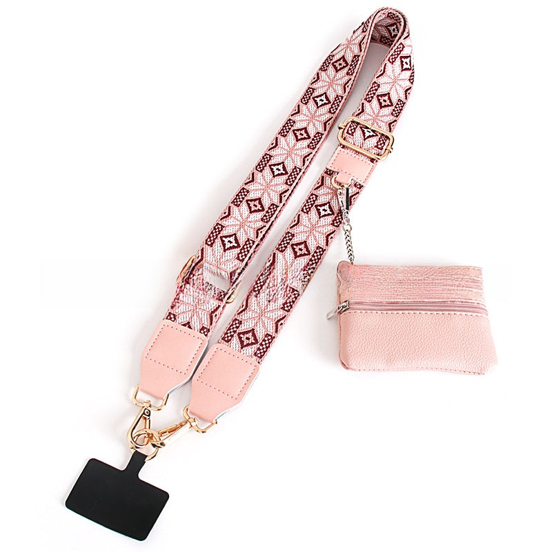 Mobile phone wide shoulder strap crossbody shoulder strap