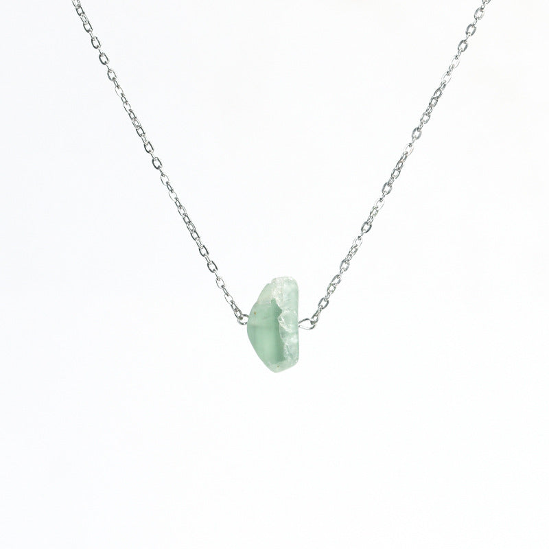 Raw Crystal Stone Necklace with Gold Chain