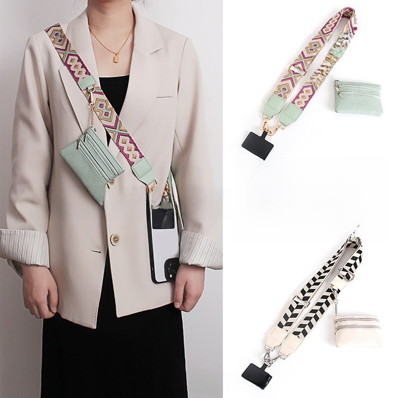 Mobile phone wide shoulder strap crossbody shoulder strap