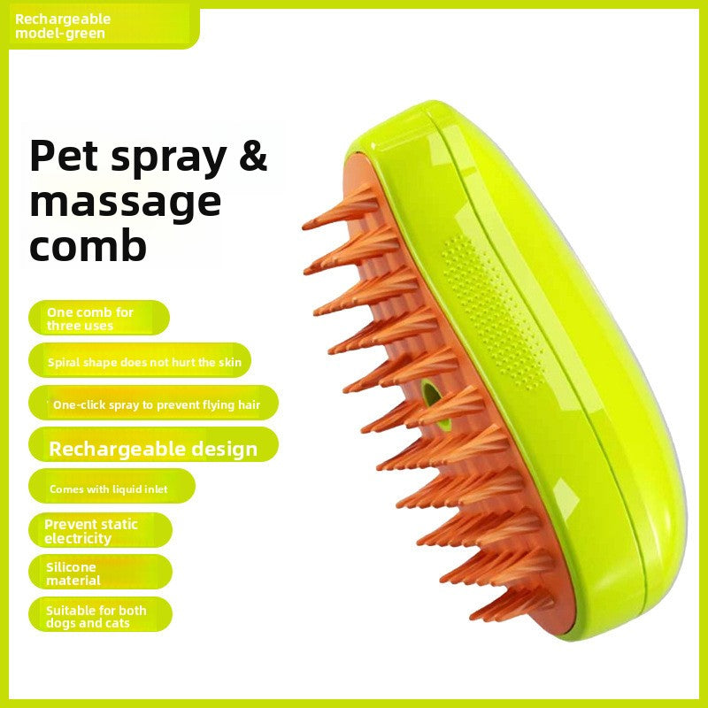 Electric Pet Grooming Spray Brush with Steam Function